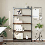 Bookcase 5-Tier Smoked Oak 80x30x154 cm Engineered Wood 837679