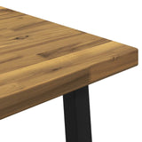120 x 70 x 75 cm Solid Acacia Wood White and Black Rectangular 937598