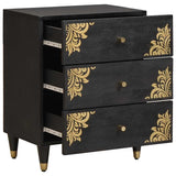 Bedside Cabinet Black 50 x 33 x 62 cm Solid Mango Wood 4018817