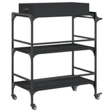 Kitchen Trolley Black 81.5x41x92.5 cm Engineered Wood 842341
