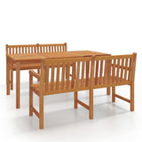 Garden Dining Set Natural Teak Solid Teak Wood Large Durable 3157156