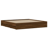 Bed Frame with Drawers without Mattress Brown Oak 160x200 cm 3207265