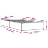 Bed Frame without Mattress Black 100x200 cm 845106