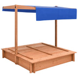 Sandbox with Roof Firwood 112x112x112 cm 316474