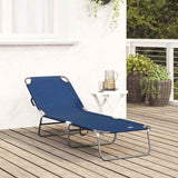 Folding Sun Lounger Folding Blue 188 x 57 x 86.5 cm Polyester 42003140