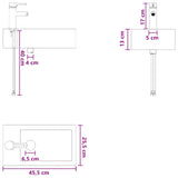 Bathroom Wash Basin Chrome 45.5 x 25.5 x 13 cm Metal 890224