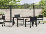Garden Dining Set 5 pcs Black Powder-Coated Steel 3379417