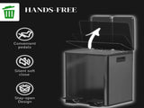 40L Dual Compartment Stainless Steel Bin, with Deodoriser Holders - Black T3398P344193