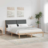 Bed Frame with Headboard Brown 160 x 200 cm Solid Pine Wood 3394409