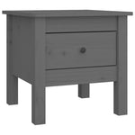 ZNTS Side Tables 2 pcs Grey 40x40x39 cm Solid Wood Pine 813789