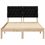 Bed Frame with Headboard Black 120 x 200 cm Solid Pine Wood 878821