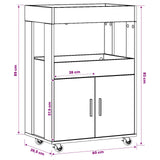 Bar Cart Black Oak 60 x 39.5 x 89 cm Engineered Wood 8015686