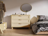 Rattan Bedroom Chest of Drawers, 3 Drawers Storage Unit, Boho Dresser for Living Room, Hallway, T3398P329429