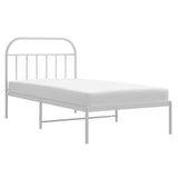 Metal Bed Frame without Mattress with Headboard White 107x203cm 353680