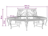 Tree Bench 8-Seater 160 x 89 cm Steel Black Round 42029523