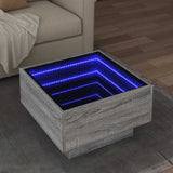 Coffee Table with LED Grey Sonoma 50x50x30 cm Engineered Wood 847509