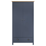 ZNTS 2-Door Wardrobe Hill Grey 89x50x170 cm Solid Pine Wood 288949