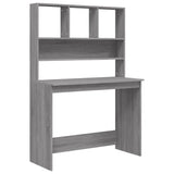 Desk with Shelves Grey Sonoma 102x45x148 cm Engineered Wood 823006