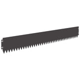 Lawn Edging 20 pcs 103 x 15 cm Steel Black 8008449
