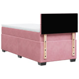 Box Spring Bed with Mattress Pink 100x200 cm Velvet 3286239