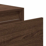 ZNTS Wall-mounted Bedside Cabinets with LED Lights 2 pcs Brown Oak 860224