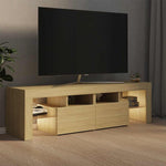 TV Cabinet with LED Lights Sonoma Oak 140x36.5x40 cm 804367