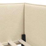 Corner Bed Frame with Headboard Cream 80 x 200 cm Fabric 42016453