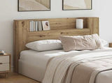 Headboard Cabinet with LED Artisan Oak 140 x 16.5 x 103.5 cm 8006540
