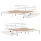 Bed Frame with Drawers without Mattress White 180x200 cm Super King 3302017