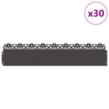 Lawn Edgings 30 pcs Black 103 x 0.05 x 22 cm Steel 874767