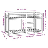 ZNTS Bunk Bed without Mattress 75x190 cm Small Single Solid Wood Pine 821659