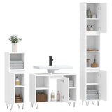 ZNTS 3 Piece Bathroom Furniture Set White Engineered Wood 3190299