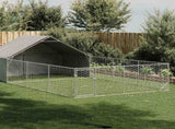 Outdoor Dog Kennel with Run 7x3x1.9 m Galvanised Steel 3329244