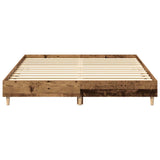 Bed Frame No Mattress Old Wood 140x200 cm Engineered Wood 3328724