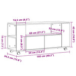 ZNTS TV Cabinet with Wheels Artisan Oak 102x34.5x43 cm Engineered Wood 855991