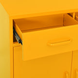 Storage Cabinet Mustard Yellow Steel Large Adjustable Feet 336155