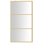 Walk-in Shower Wall with Clear ESG Glass Gold 100x195 cm 154939