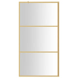 Walk-in Shower Wall with Clear ESG Glass Gold 100x195 cm 154939