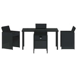 Garden Dining Set 5 pcs Black Poly Rattan 3380594