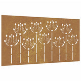 Garden Wall Decoration 105x55 cm Corten Steel Flower Design 824499