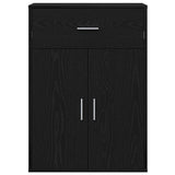 Sideboard with Drawer Black Oak 60 x 30 x 84 cm Engineered Wood 871427