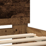 ZNTS Bed Frame Old wood Solid wood 90 x 190 cm Sturdy Rectangular 863805