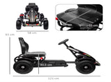 Metal Kids Pedal Go Kart with Adjustable Seat Inflatable Tyres Black T3398P348352