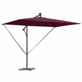 Umbrella with LED Strip Lights Bordeaux Red 294 x 200 x 270 cm 42003397