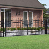 Fence Gate KAMPEN with Spear Top Black 302x100 cm Steel 151095