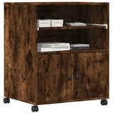 Printer Stand with Wheels Smoked Oak 60x48x74 cm 840636