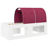 Kids'High Bed Frame with Desk White and Red Engineered Wood 3423681