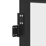 Interior Door Slim Black 93x201.5 cm Tempered Glass and Aluminium 155129