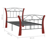 Bed Frame without Mattress Black Metal 90x200 cm 324876
