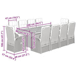 11 Piece Garden Dining Set with Cushions Black Poly Rattan 3277652